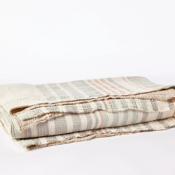 Coyuchi Topanga Organic Matelasse Blanket King Sunset Stripe Excellent - Picture 7 of 7